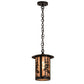 Meyda Lighting Fulton 10" Craftsman Brown Great Pines Pendant Light With Silver Mica Shade Glass