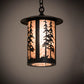 Meyda Lighting Fulton 10" Craftsman Brown Great Pines Pendant Light With Silver Mica Shade Glass