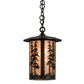 Meyda Lighting Fulton 10" Craftsman Brown Great Pines Pendant Light With Silver Mica Shade Glass