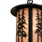 Meyda Lighting Fulton 10" Craftsman Brown Great Pines Pendant Light With Silver Mica Shade Glass