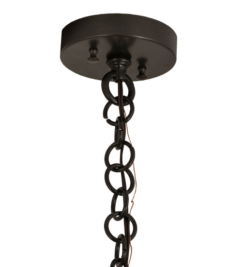 Meyda Lighting Fulton 10" Craftsman Brown Great Pines Pendant Light With Silver Mica Shade Glass