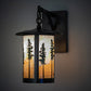 Meyda Lighting Fulton 10" Craftsman Brown & Green Trees Tall Pines Wall Sconce With Beige Art Shade Glass