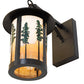 Meyda Lighting Fulton 10" Craftsman Brown & Green Trees Tall Pines Wall Sconce With Beige Art Shade Glass