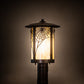 Meyda Lighting Fulton 10" Craftsman Brown On Brass Spider Web Outdoor Post Mount Light With Beige Iridescent Shade Glass