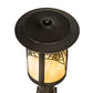 Meyda Lighting Fulton 10" Craftsman Brown On Brass Spider Web Outdoor Post Mount Light With Beige Iridescent Shade Glass