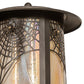 Meyda Lighting Fulton 10" Craftsman Brown On Brass Spider Web Outdoor Post Mount Light With Beige Iridescent Shade Glass