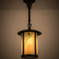 Meyda Lighting Fulton 10" Craftsman Brown Pendant Light With Beige Iridescent Shade Glass