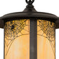 Meyda Lighting Fulton 10" Craftsman Brown Pendant Light With Beige Iridescent Shade Glass