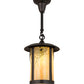 Meyda Lighting Fulton 10" Craftsman Brown Pendant Light With Beige Iridescent Shade Glass