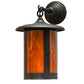 Meyda Lighting Fulton 10" Craftsman Brown Prime Hanging Wall Sconce With Honey Wispy Art Shade Glass