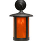 Meyda Lighting Fulton 10" Craftsman Brown Prime Hanging Wall Sconce With Honey Wispy Art Shade Glass