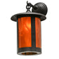 Meyda Lighting Fulton 10" Craftsman Brown Prime Hanging Wall Sconce With Honey Wispy Art Shade Glass