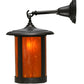 Meyda Lighting Fulton 10" Craftsman Brown Prime Hanging Wall Sconce With Honey Wispy Art Shade Glass