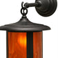 Meyda Lighting Fulton 10" Craftsman Brown Prime Hanging Wall Sconce With Honey Wispy Art Shade Glass