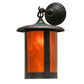 Meyda Lighting Fulton 10" Craftsman Brown Prime Hanging Wall Sconce With Honey Wispy Art Shade Glass