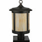 Meyda Lighting Fulton 10" Craftsman Brown Prime Post Mount Light With Beige Art Shade Glass