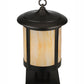 Meyda Lighting Fulton 10" Craftsman Brown Prime Post Mount Light With Beige Art Shade Glass