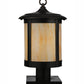 Meyda Lighting Fulton 10" Craftsman Brown Prime Post Mount Light With Beige Art Shade Glass