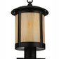 Meyda Lighting Fulton 10" Craftsman Brown Prime Post Mount Light With Beige Art Shade Glass
