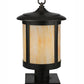 Meyda Lighting Fulton 10" Craftsman Brown Prime Post Mount Light With Beige Art Shade Glass