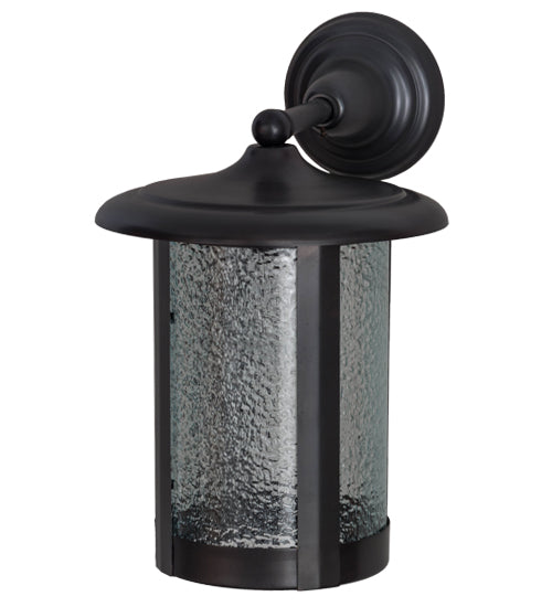 Meyda Lighting Fulton 10" Craftsman Brown Prime Solid Mount Wall Sconce With Clear Granite Shade