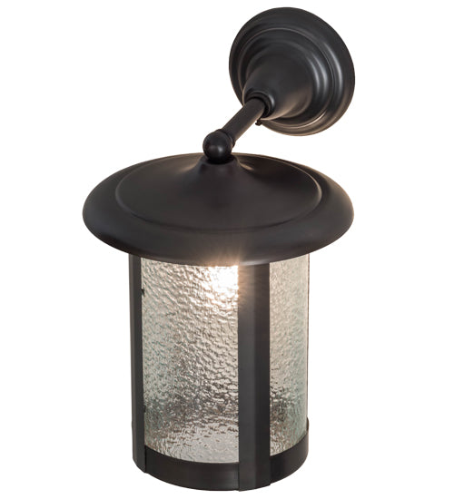 Meyda Lighting Fulton 10" Craftsman Brown Prime Solid Mount Wall Sconce With Clear Granite Shade