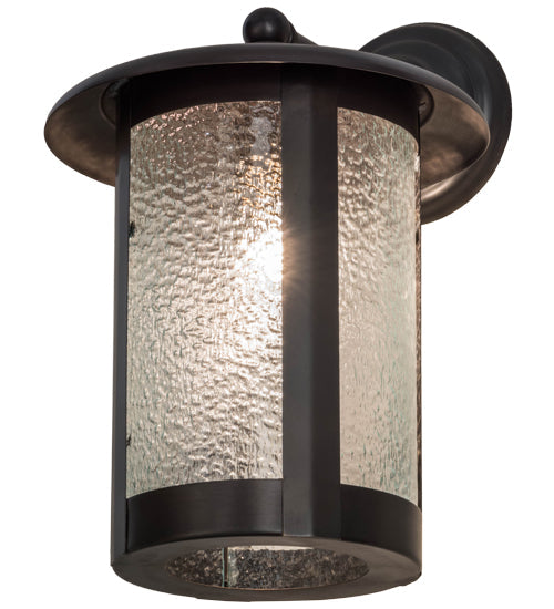 Meyda Lighting Fulton 10" Craftsman Brown Prime Solid Mount Wall Sconce With Clear Granite Shade
