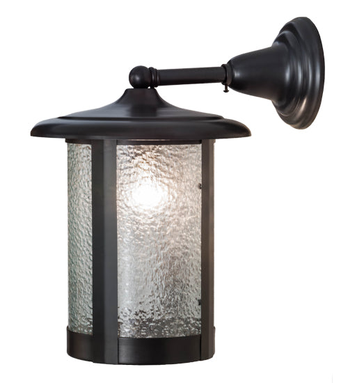 Meyda Lighting Fulton 10" Craftsman Brown Prime Solid Mount Wall Sconce With Clear Granite Shade