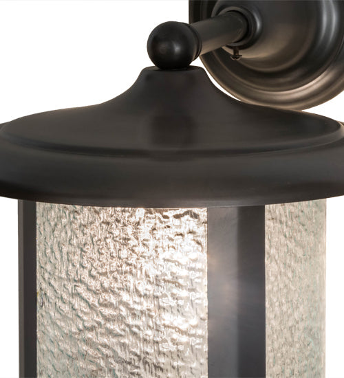 Meyda Lighting Fulton 10" Craftsman Brown Prime Solid Mount Wall Sconce With Clear Granite Shade