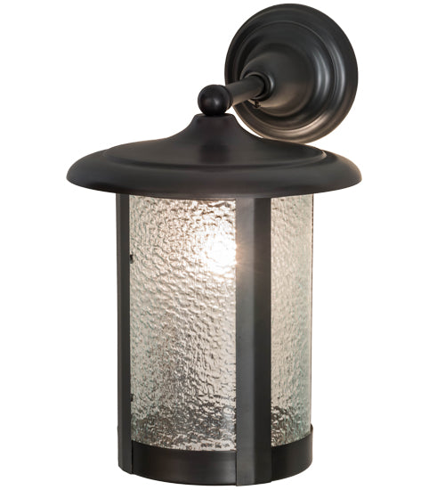 Meyda Lighting Fulton 10" Craftsman Brown Prime Solid Mount Wall Sconce With Clear Granite Shade