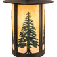 Meyda Lighting Fulton 10" Craftsman Brown Tall Pines Hanging Wall Sconce With Green & Beige Art Shade Glass