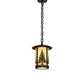 Meyda Lighting Fulton 10" Craftsman Brown Tall Pines Mini Pendant Light With Beige Art Shade Glass