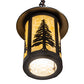 Meyda Lighting Fulton 10" Craftsman Brown Tall Pines Mini Pendant Light With Beige Art Shade Glass