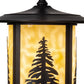 Meyda Lighting Fulton 10" Craftsman Brown Tall Pines Mini Pendant Light With Beige Art Shade Glass