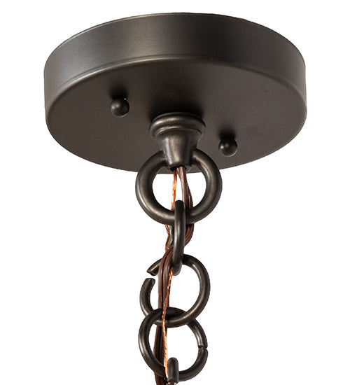 Meyda Lighting Fulton 10" Craftsman Brown Tall Pines Mini Pendant Light With Beige Art Shade Glass