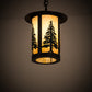 Meyda Lighting Fulton 10" Craftsman Brown Tall Pines Pendant Light With Green & Beige Art Shade Glass