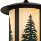 Meyda Lighting Fulton 10" Craftsman Brown Tall Pines Pendant Light With Green & Beige Art Shade Glass