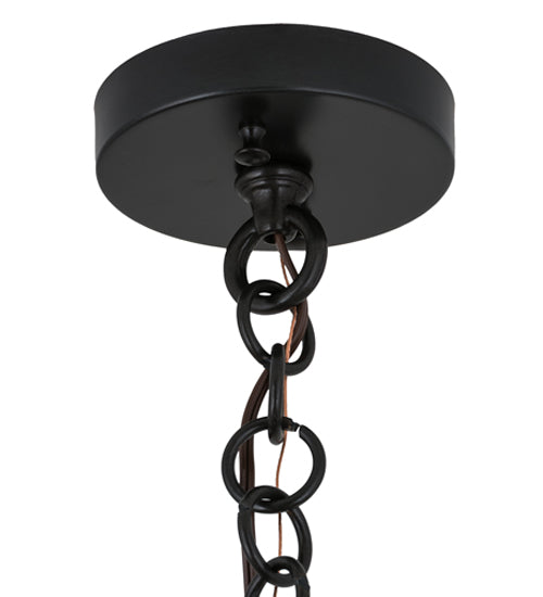 Meyda Lighting Fulton 10" Craftsman Brown Tall Pines Pendant Light With Green & Beige Art Shade Glass
