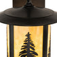 Meyda Lighting Fulton 10" Craftsman Brown Tall Pines Wall Sconce With Beige Shade Glass