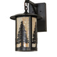 Meyda Lighting Fulton 10" Craftsman Brown Tall Pines Wall Sconce With Beige Shade Glass