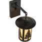 Meyda Lighting Fulton 10" Craftsman Brown Tall Pines Wall Sconce With Beige Shade Glass