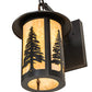 Meyda Lighting Fulton 10" Craftsman Brown Tall Pines Wall Sconce With Beige Shade Glass