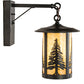 Meyda Lighting Fulton 10" Craftsman Brown Tall Pines Wall Sconce With Beige Shade Glass