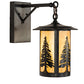 Meyda Lighting Fulton 10" Craftsman Brown Tall Pines Wall Sconce With Beige Shade Glass