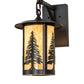 Meyda Lighting Fulton 10" Craftsman Brown Tall Pines Wall Sconce With Beige Shade Glass