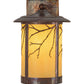 Meyda Lighting Fulton 10" Hammered Vintage Copper Branches Solid Mount Wall Sconce With Beige Earth Marble Shade