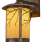 Meyda Lighting Fulton 10" Hammered Vintage Copper Branches Solid Mount Wall Sconce With Beige Earth Marble Shade