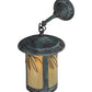 Meyda Lighting Fulton 10" Verdigris Lone Pine Hanging Wall Sconce With Beige Iridescent Shade Glass