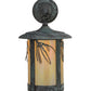 Meyda Lighting Fulton 10" Verdigris Lone Pine Hanging Wall Sconce With Beige Iridescent Shade Glass