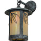 Meyda Lighting Fulton 10" Verdigris Lone Pine Hanging Wall Sconce With Beige Iridescent Shade Glass
